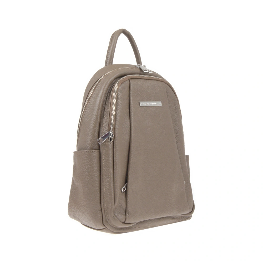 Rucsac dama din piele naturala Antonia Moretti AM1240, Maro deschis, #2, Bagsy