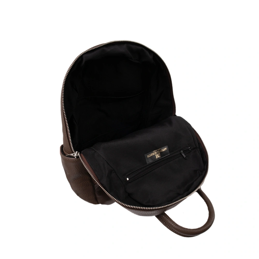 Rucsac dama din piele naturala Antonia Moretti AM1240, Maro inchis, #4, Bagsy