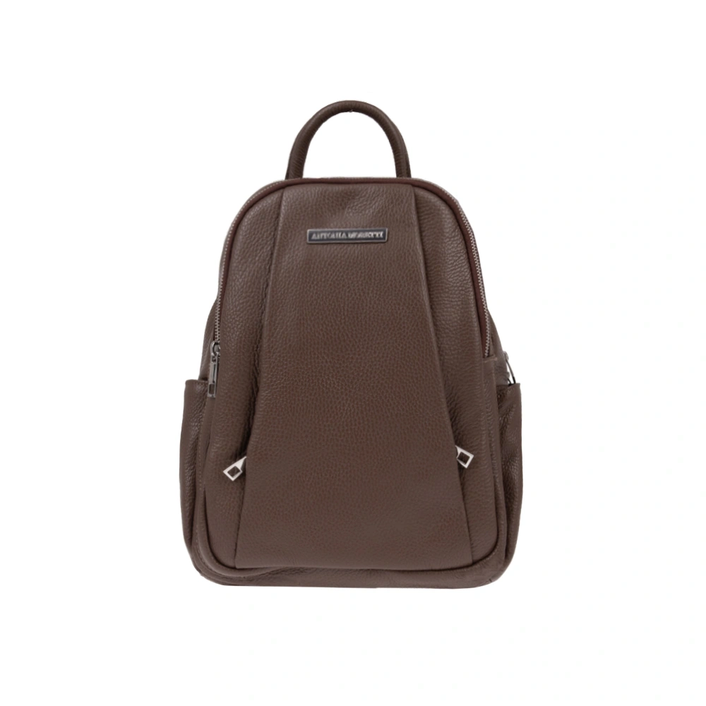 Rucsac dama din piele naturala Antonia Moretti AM1240, Maro inchis, #1, Bagsy