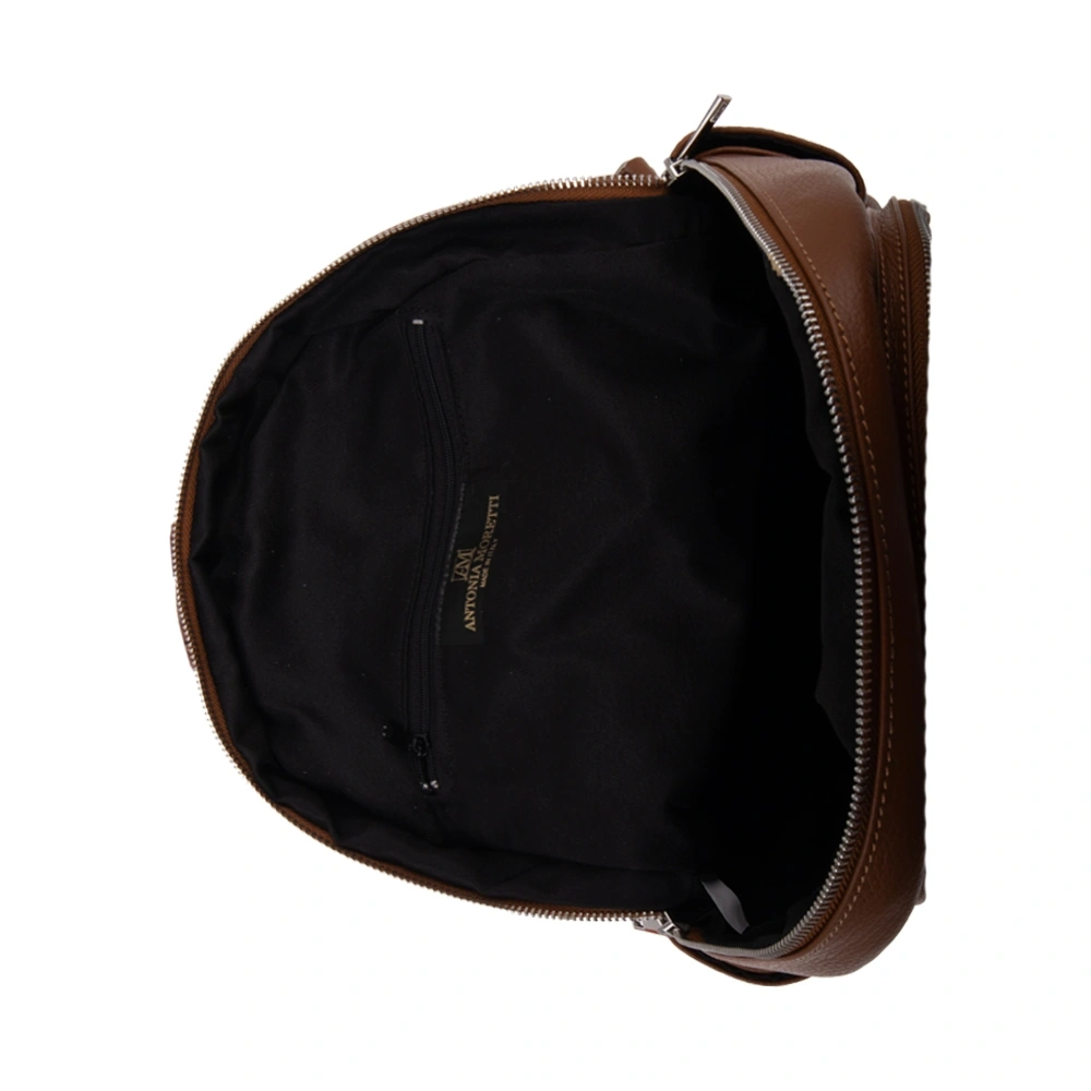 Rucsac dama din piele naturala Antonia Moretti AM1240, Cognac, Nr. 4, Bagsy