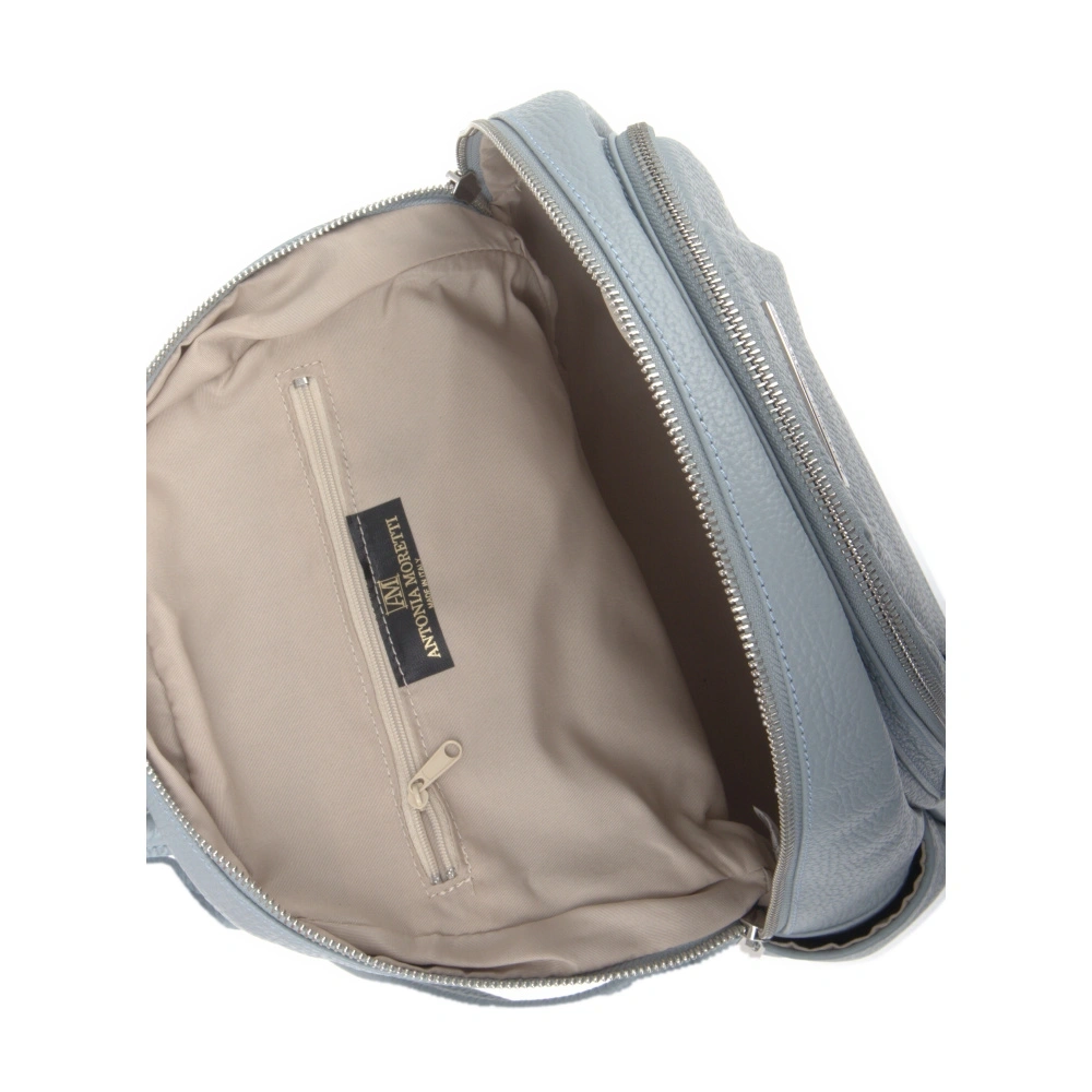 Rucsac dama din piele naturala Antonia Moretti AM1240, Albastru deschis, #4, Bagsy