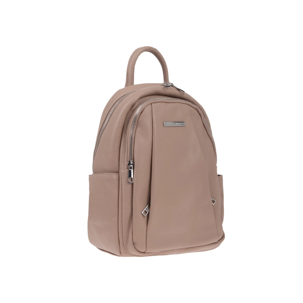 Rucsac dama din piele naturala Antonia Moretti AM1240, Roz prafuit, Nr. 2, Bagsy