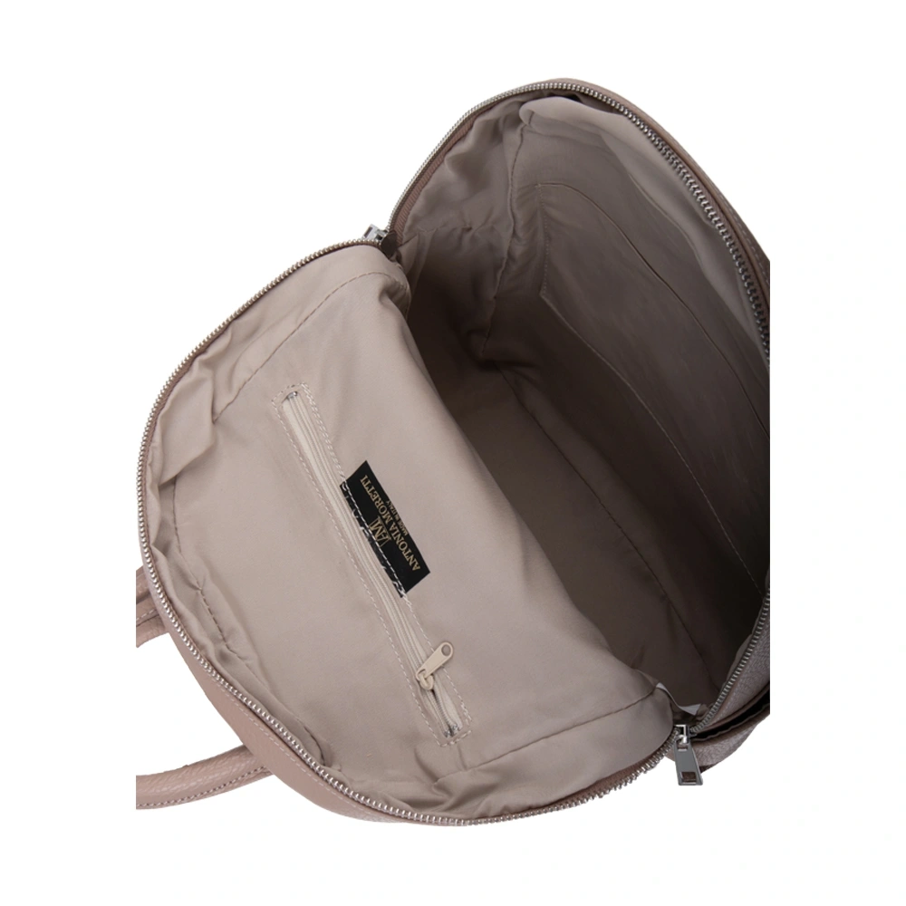 Rucsac dama din piele naturala Antonia Moretti AM1240, Roz prafuit, Nr. 4, Bagsy