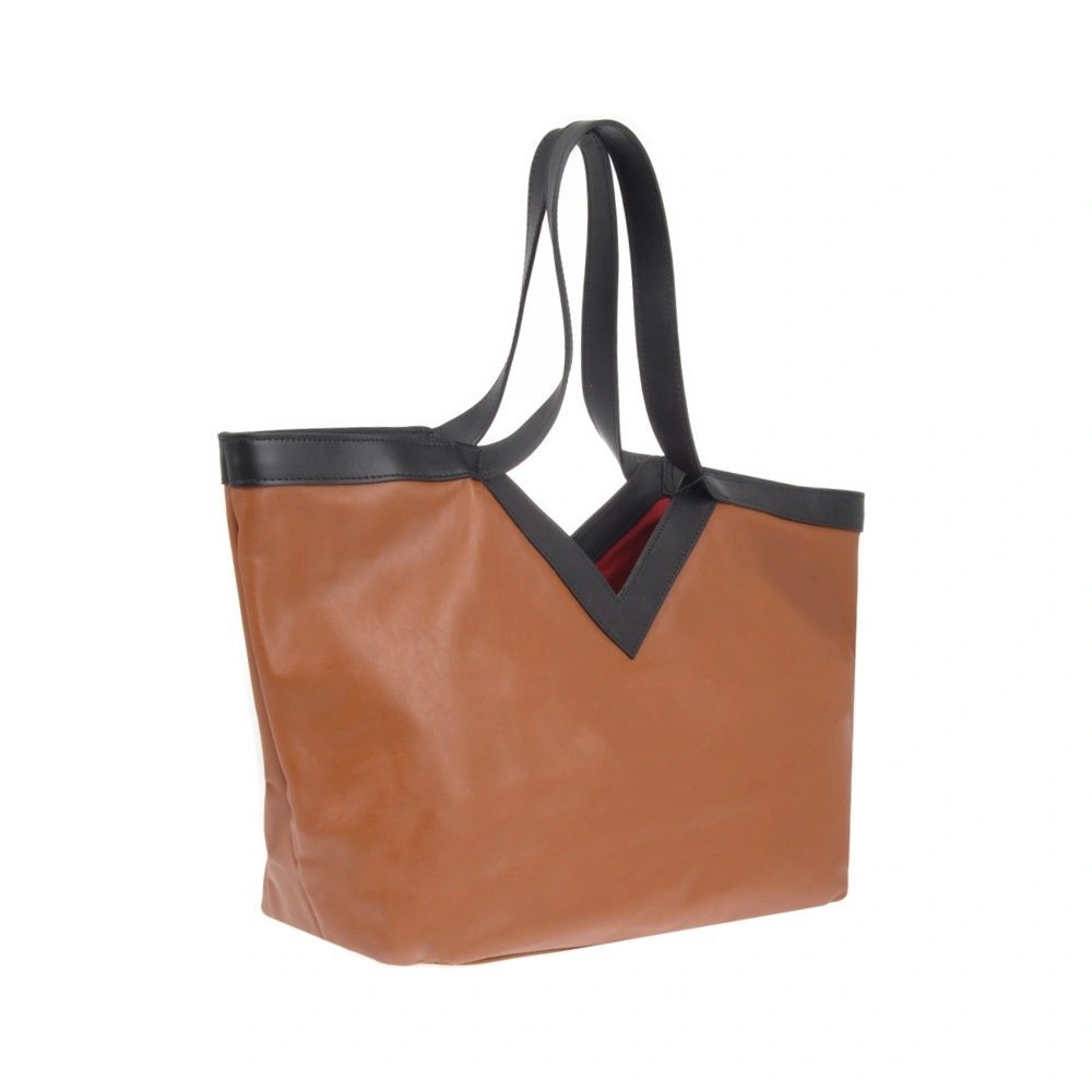 Geanta de umar din piele naturala Chiara Canotti CC1842, Cognac inchis, #2, Bagsy