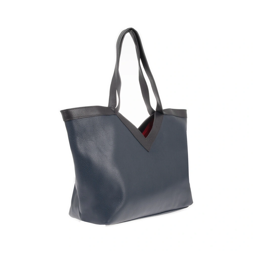 Geanta de umar din piele naturala Chiara Canotti CC1842, Albastru Denim, #2, Bagsy