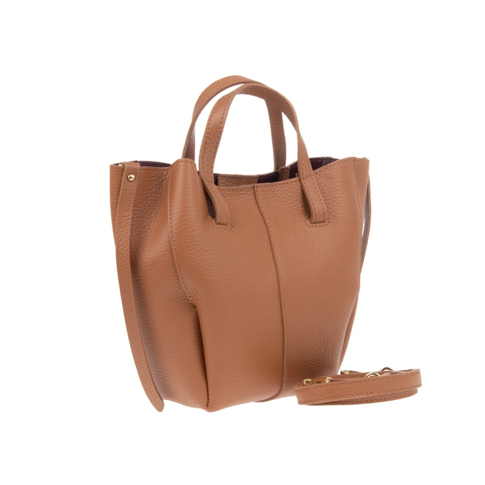 Geanta de mana din piele naturala Patrizia Lucchini PL1841, Cognac, #2, Bagsy
