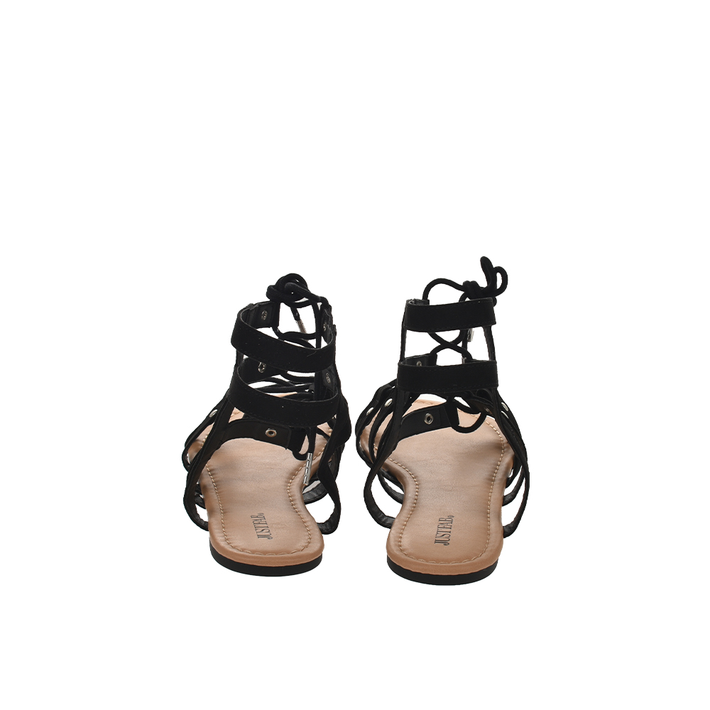 Sandale JustFab Myra Negru - 38.5, #4, Bagsy