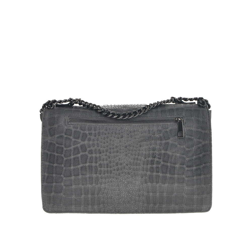 Geanta de umar din piele naturala Antonia Moretti AM0297, Gri inchis, #3, Bagsy