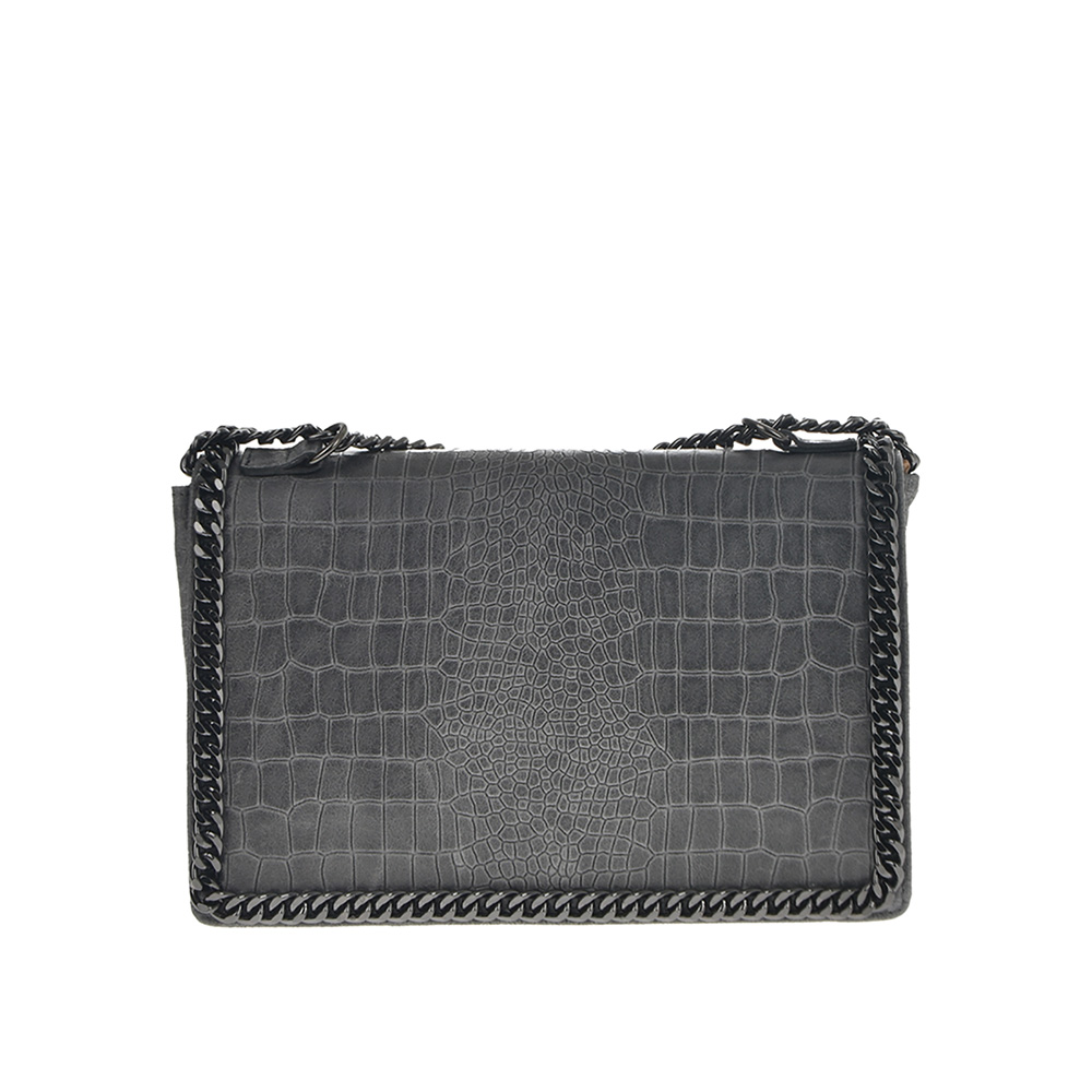 Geanta de umar din piele naturala Antonia Moretti AM0297, Gri inchis, #1, Bagsy