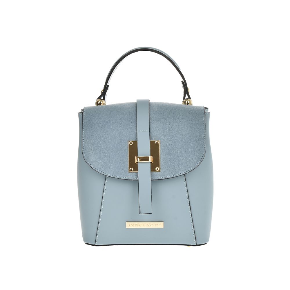Rucsac din piele naturala Antonia Moretti AM0326, Bleu, #1, Bagsy