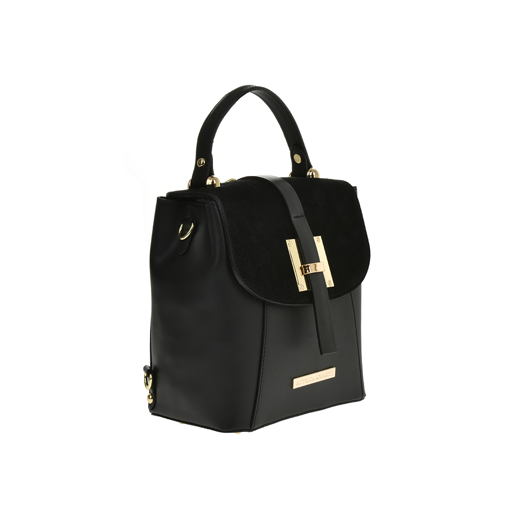 Rucsac din piele naturala Antonia Moretti AM0326, Negru, #2, Bagsy