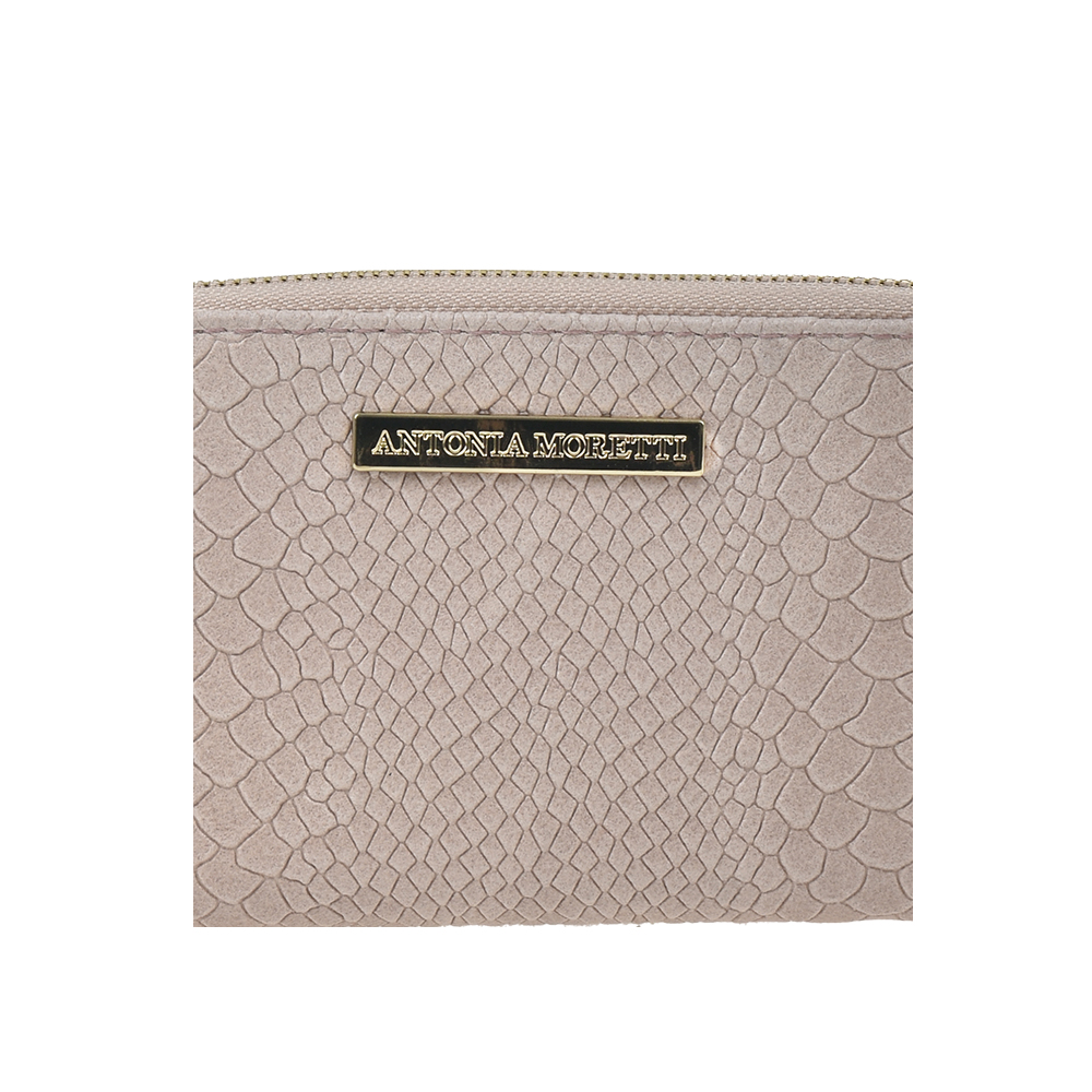 Portofel dama din piele naturala Antonia Moretti AM0345, Roz prafuit, #5, Bagsy