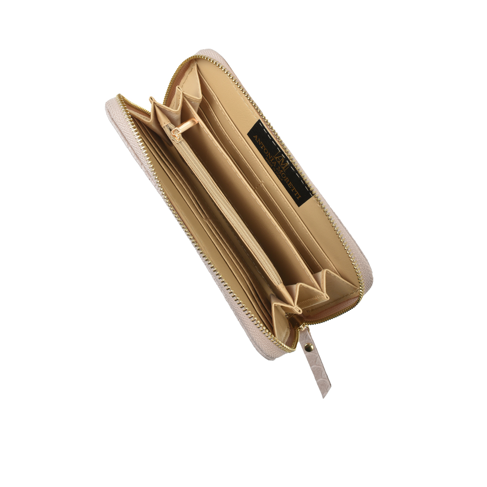 Portofel dama din piele naturala Antonia Moretti AM0345, Roz prafuit, #4, Bagsy