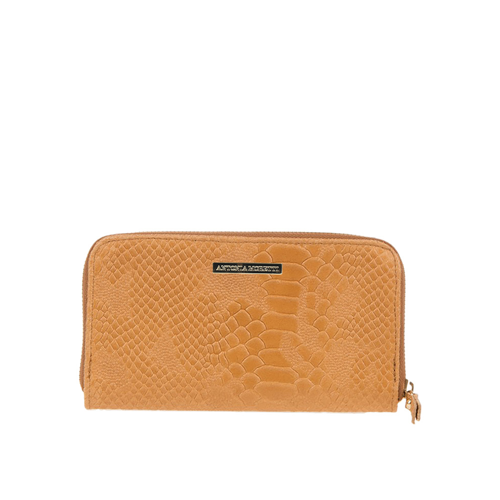 Portofel dama din piele naturala Antonia Moretti AM0345 , Cognac, #1, Bagsy