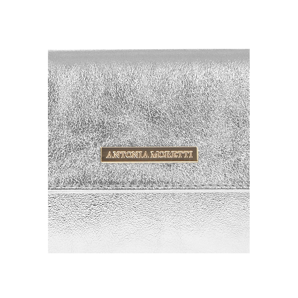 Geanta de ocazie din piele naturala Antonia Moretti AM0352, Argintiu, #3, Bagsy