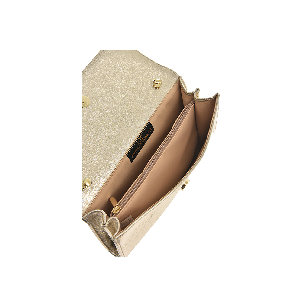 Geanta de ocazie din piele naturala Antonia Moretti AM0352, Auriu, Nr. 5, Bagsy