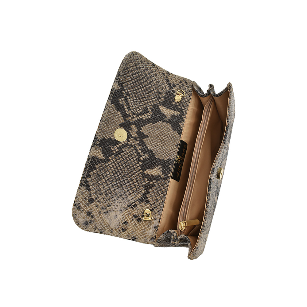 Plic dama din piele naturala Antonia Moretti AM0353, Grej, #4, Bagsy