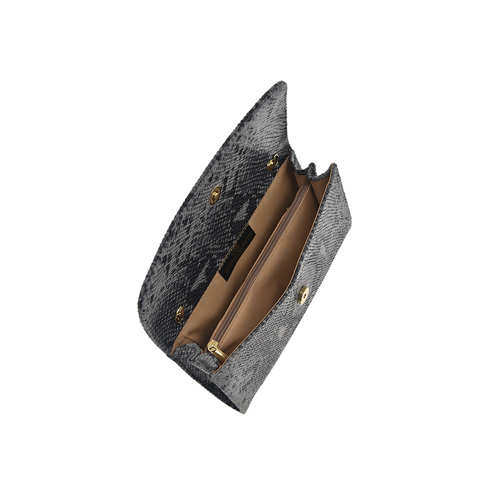 Plic dama din piele naturala Antonia Moretti AM0353, Gri, #5, Bagsy