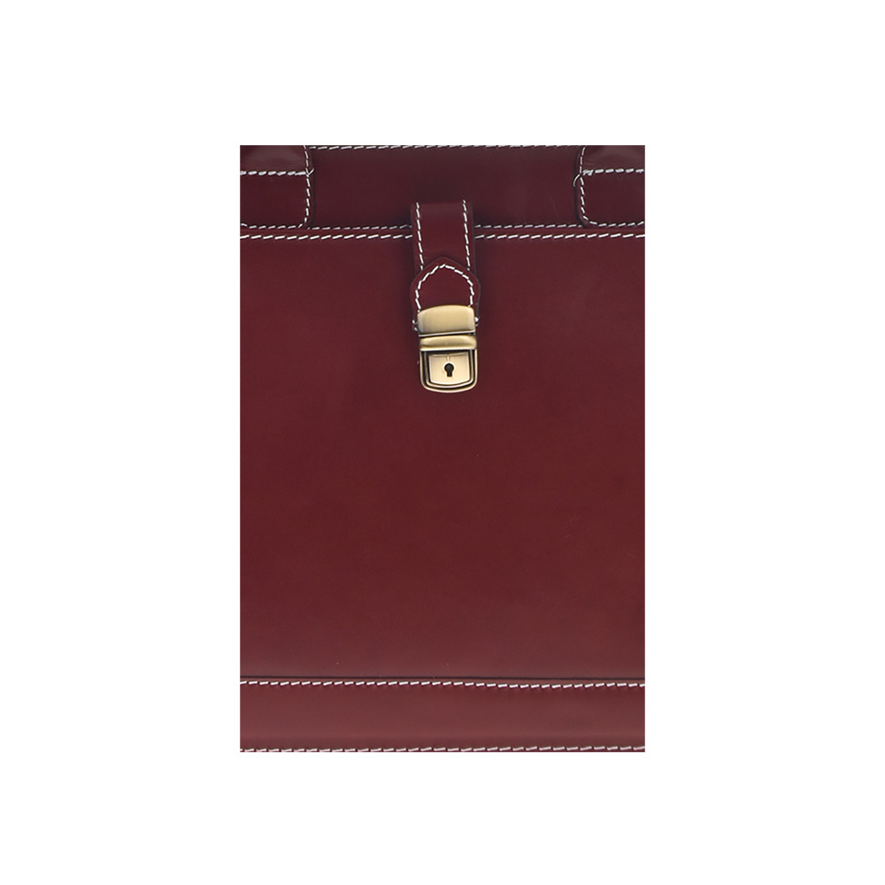 Servieta din piele naturala Antonia Moretti AM0366, Rosu, #4, Bagsy