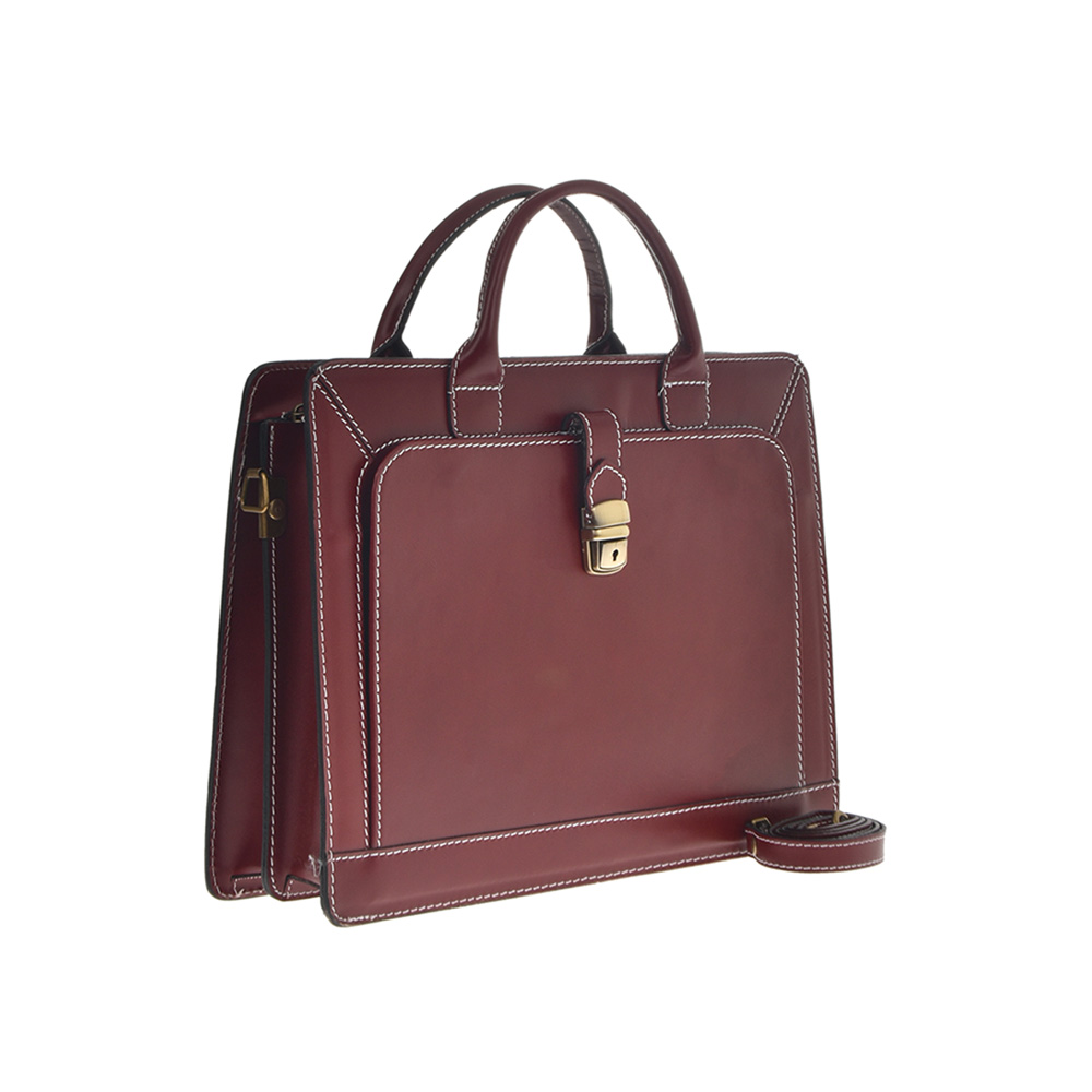 Servieta din piele naturala Antonia Moretti AM0366, Rosu, #2, Bagsy