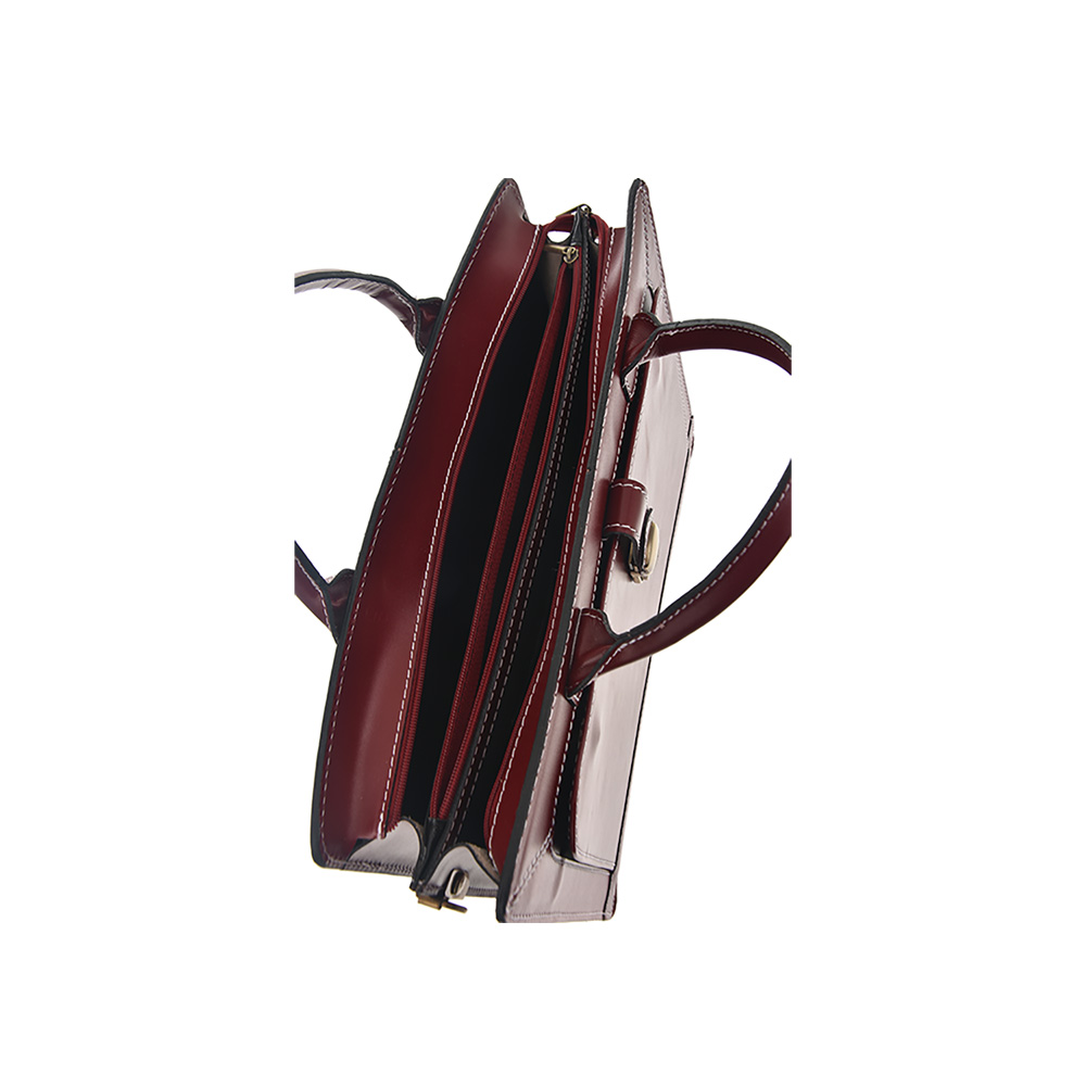 Servieta din piele naturala Antonia Moretti AM0366, Rosu, #5, Bagsy