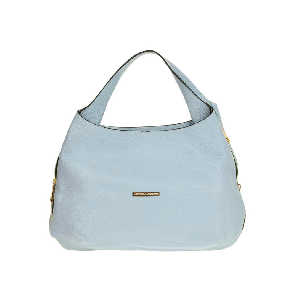 Geanta shopper din piele naturala Antonia Moretti AM0384, Bleu, #1, Bagsy