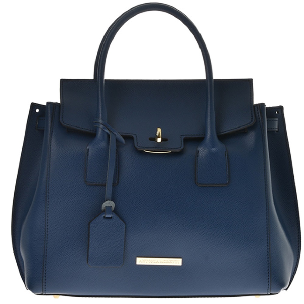 Geanta de mana din piele natuala Antonia Moretti AM0390, Albastru, #2, Bagsy