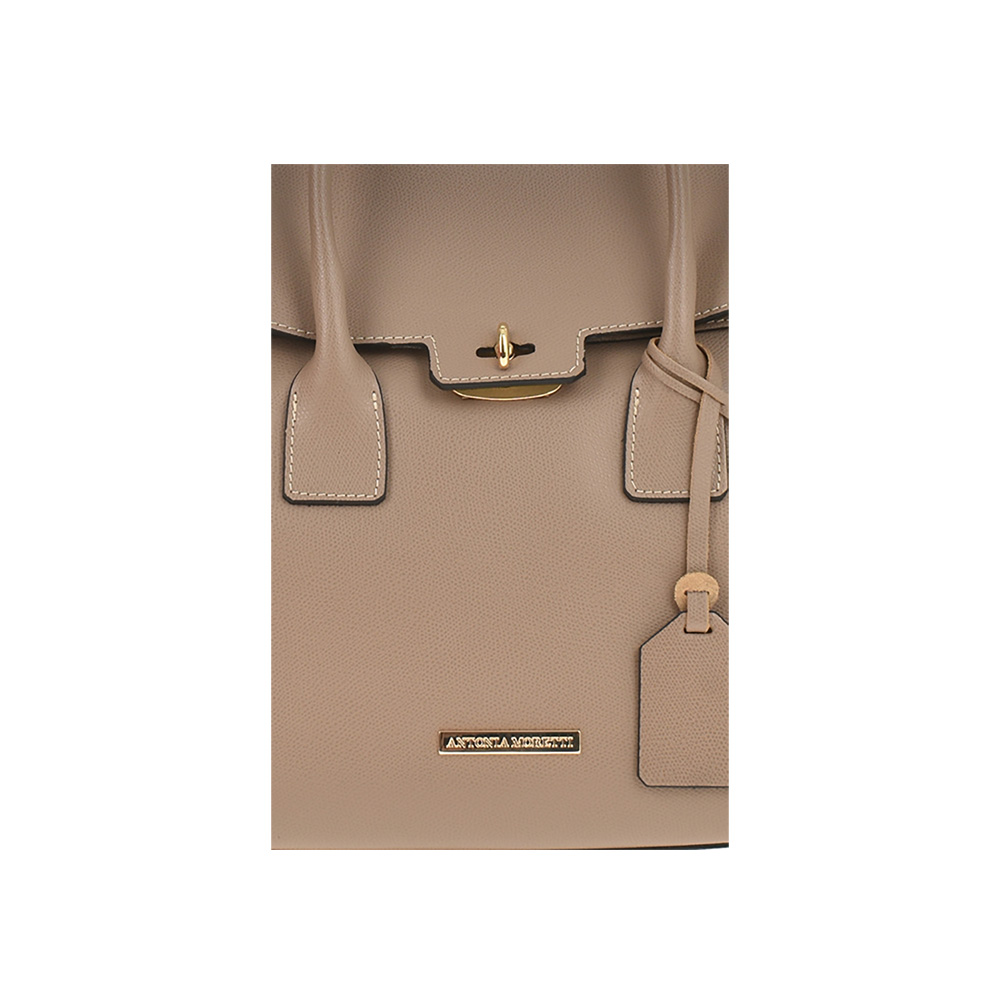 Geanta de mana din piele natuala Antonia Moretti AM0390, Grej, #4, Bagsy