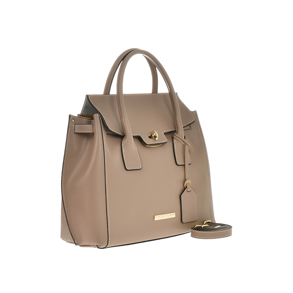 Geanta de mana din piele natuala Antonia Moretti AM0390, Grej, #2, Bagsy