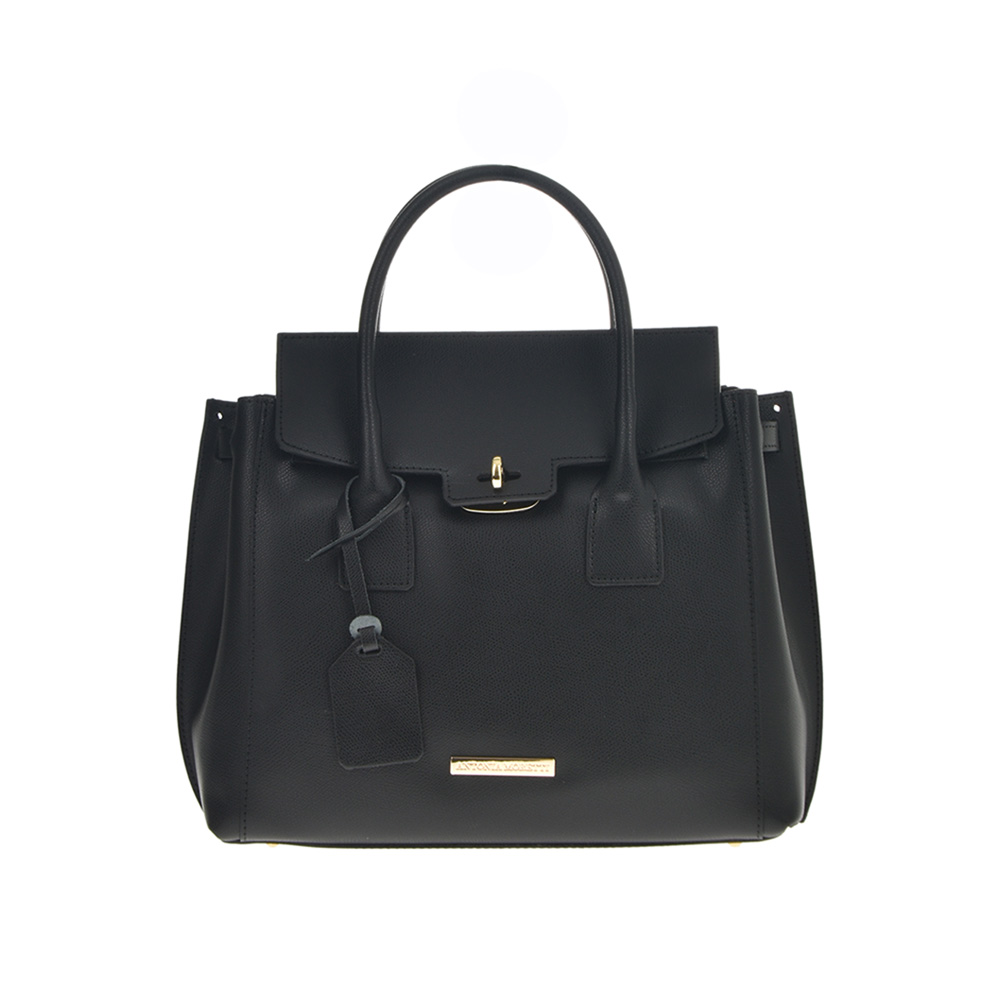 Geanta de mana din piele natuala Antonia Moretti AM0390, Negru, #1, Bagsy