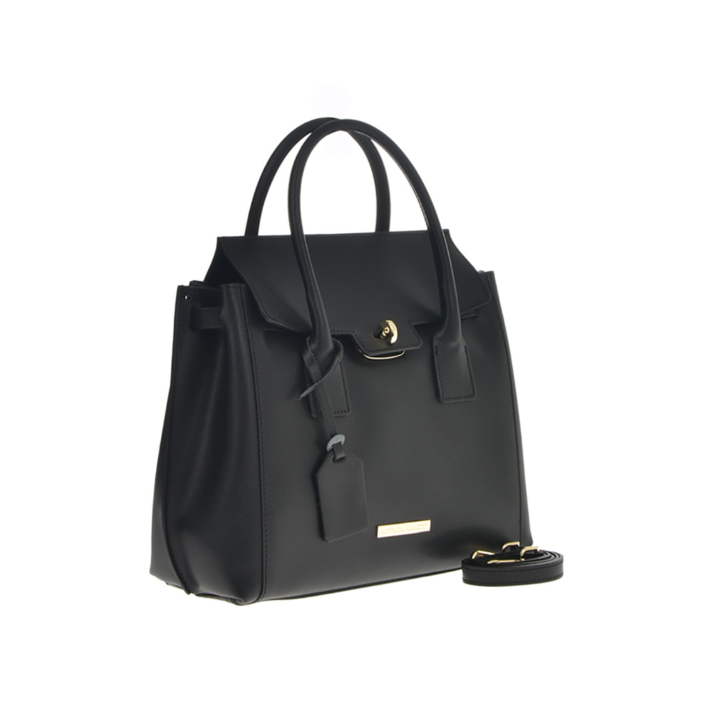 Geanta de mana din piele natuala Antonia Moretti AM0390, Negru, #2, Bagsy