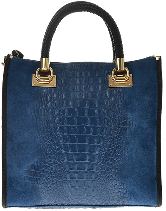 Geanta de mana din piele naturala Antonia Moretti AM0415, Albastru, #3, Bagsy