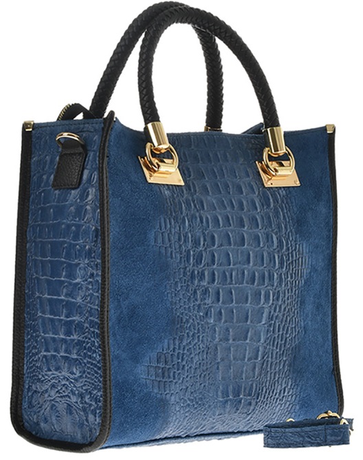 Geanta de mana din piele naturala Antonia Moretti AM0415, Albastru, #2, Bagsy