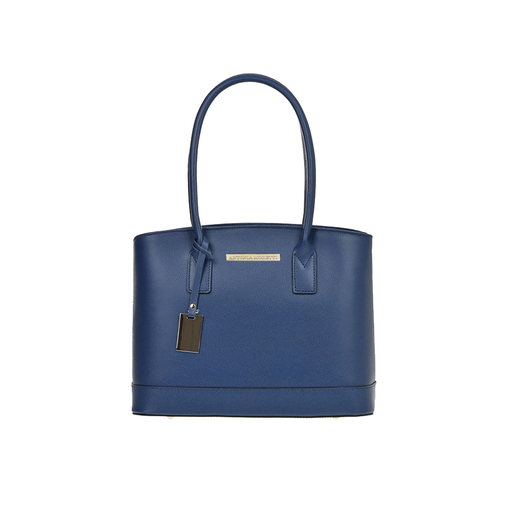 Geanta de mana din piele naturala Antonia Moretti AM0427, Albastru, #1, Bagsy