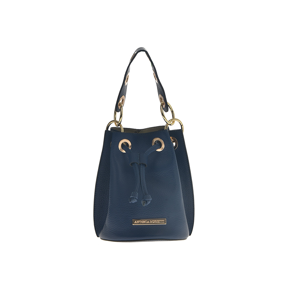 Geanta de umar din piele naturala Antonia Moretti AM0527, Albastru, #1, Bagsy