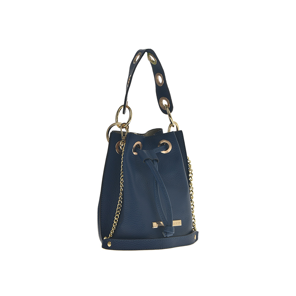 Geanta de umar din piele naturala Antonia Moretti AM0527, Albastru, #2, Bagsy