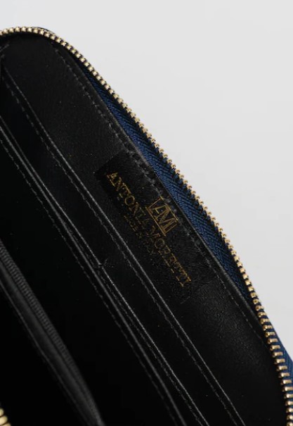 Portofel dama din piele naturala Antonia Moretti AM0602, Albastru, Nr. 4, Bagsy