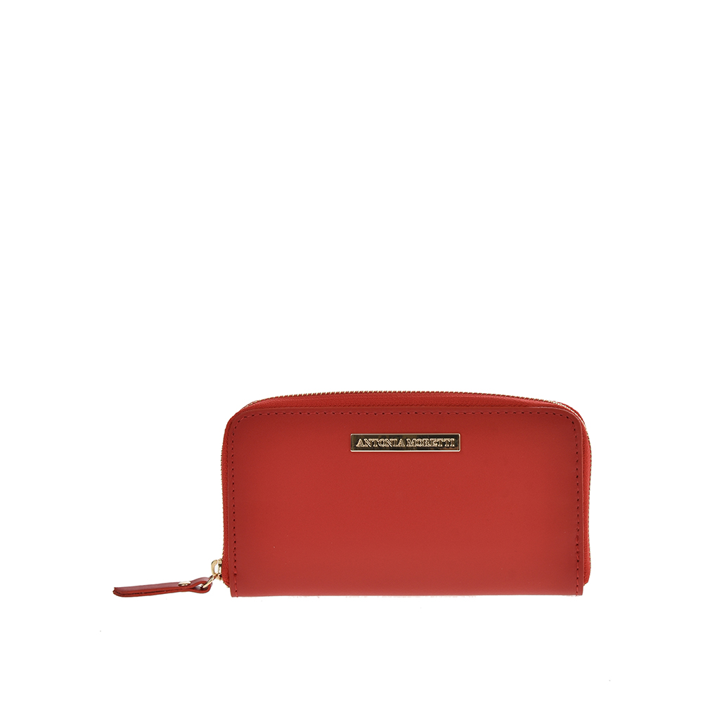 Portofel dama din piele naturala Antonia Moretti AM0602, Rosu, #1, Bagsy