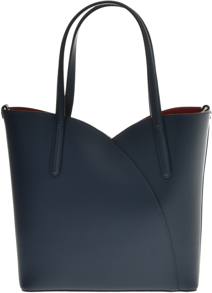 Geanta tote din piele naturala Antonia Moretti AM0612, Albastru, #1, Bagsy