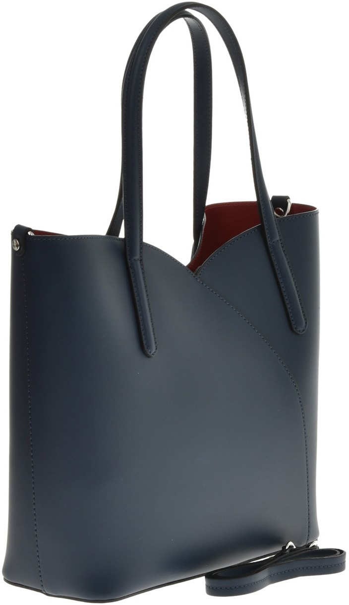 Geanta tote din piele naturala Antonia Moretti AM0612, Albastru, #2, Bagsy