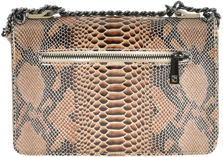 Geanta de umar din piele naturala model reptila Antonia Moretti AM0698, Bej, #4, Bagsy