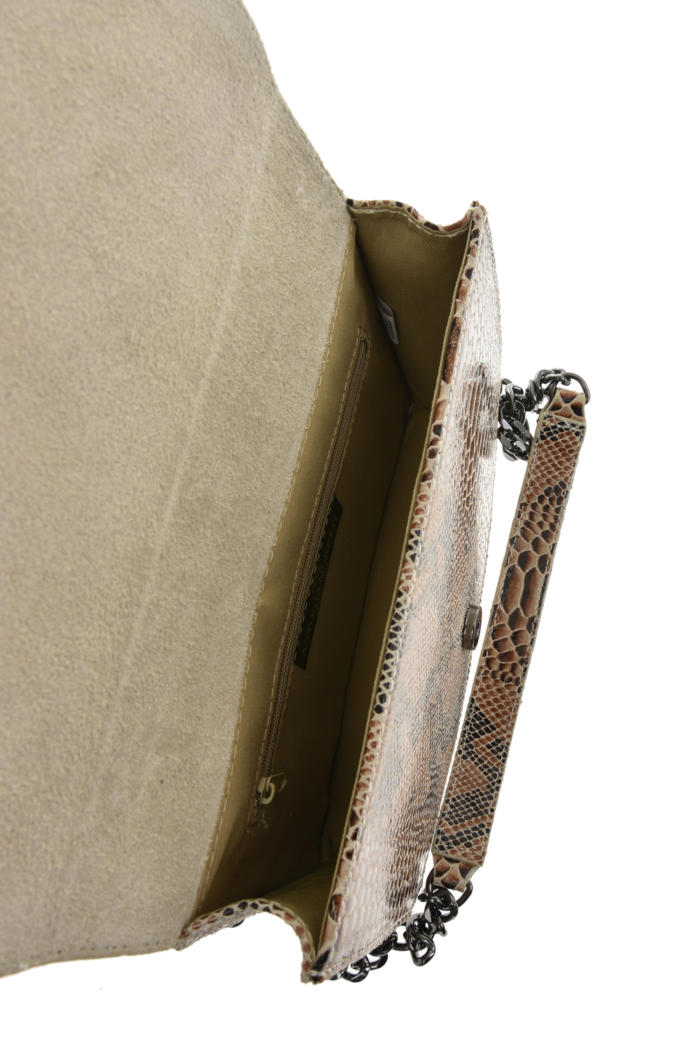 Geanta de umar din piele naturala model reptila Antonia Moretti AM0698, Bej, #5, Bagsy