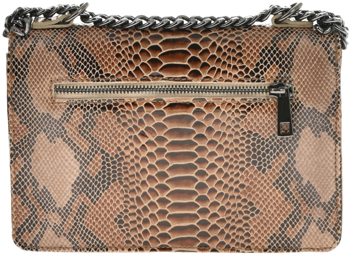 Geanta de umar din piele naturala model reptila Antonia Moretti AM0698, Grej, #3, Bagsy