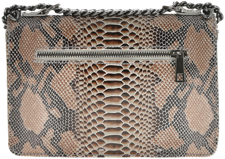 Geanta de umar din piele naturala model reptila Antonia Moretti AM0698, Gri, #4, Bagsy