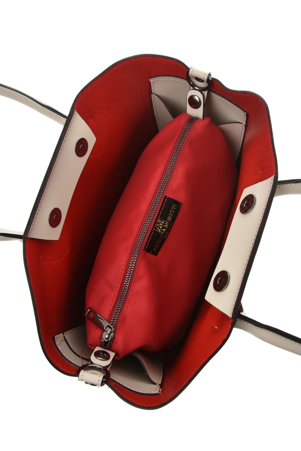 Geanta de mana din piele naturala Antonia Moretti AM0701, Bej, #3, Bagsy