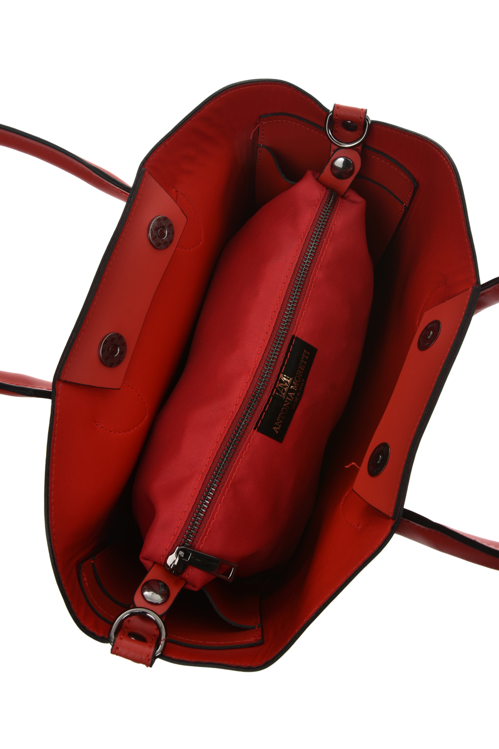 Geanta de mana din piele naturala Antonia Moretti AM0701, Rosu, #3, Bagsy