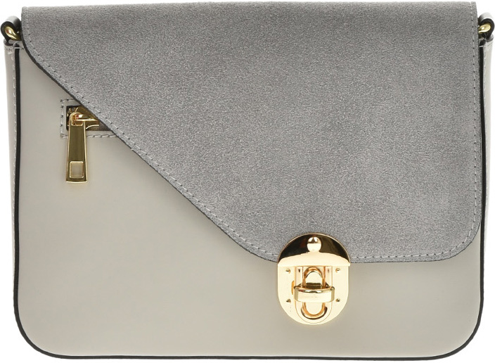 Geanta de umar din piele naturala Antonia Moretti AM0753, Gri, #1, Bagsy