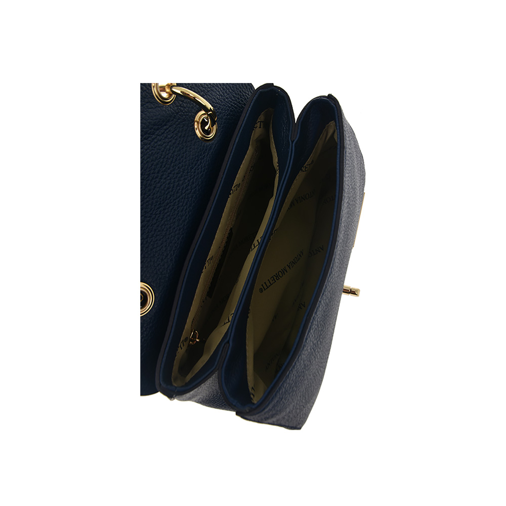 Geanta dama din piele naturala Antonia Moretti AM0759, Albastru, #5, Bagsy