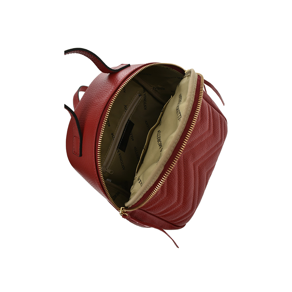 Rucsac dama din piele naturala Antonia Moretti AM0796, Rosu, #5, Bagsy