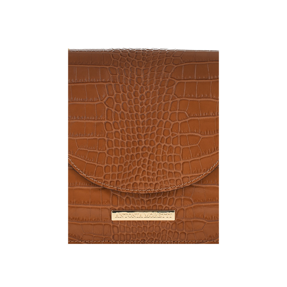 Geanta de umar din piele naturala Antonia Moretti AM0801, Cognac, #4, Bagsy